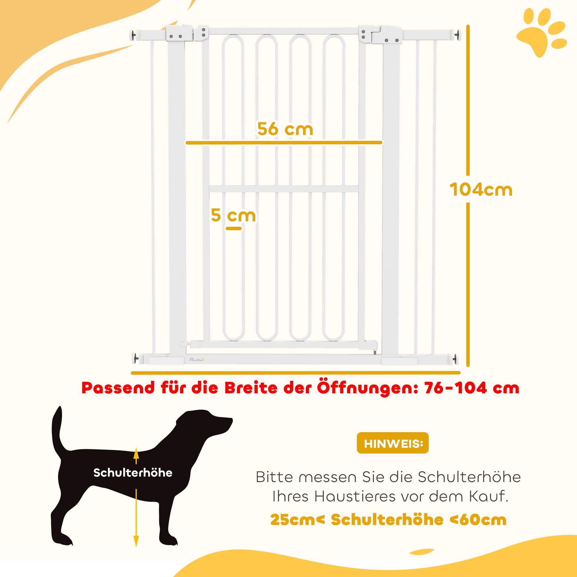 Barrière de porte pour chien, 76-104 cm, sans perçage, barrière escalier - Image 5