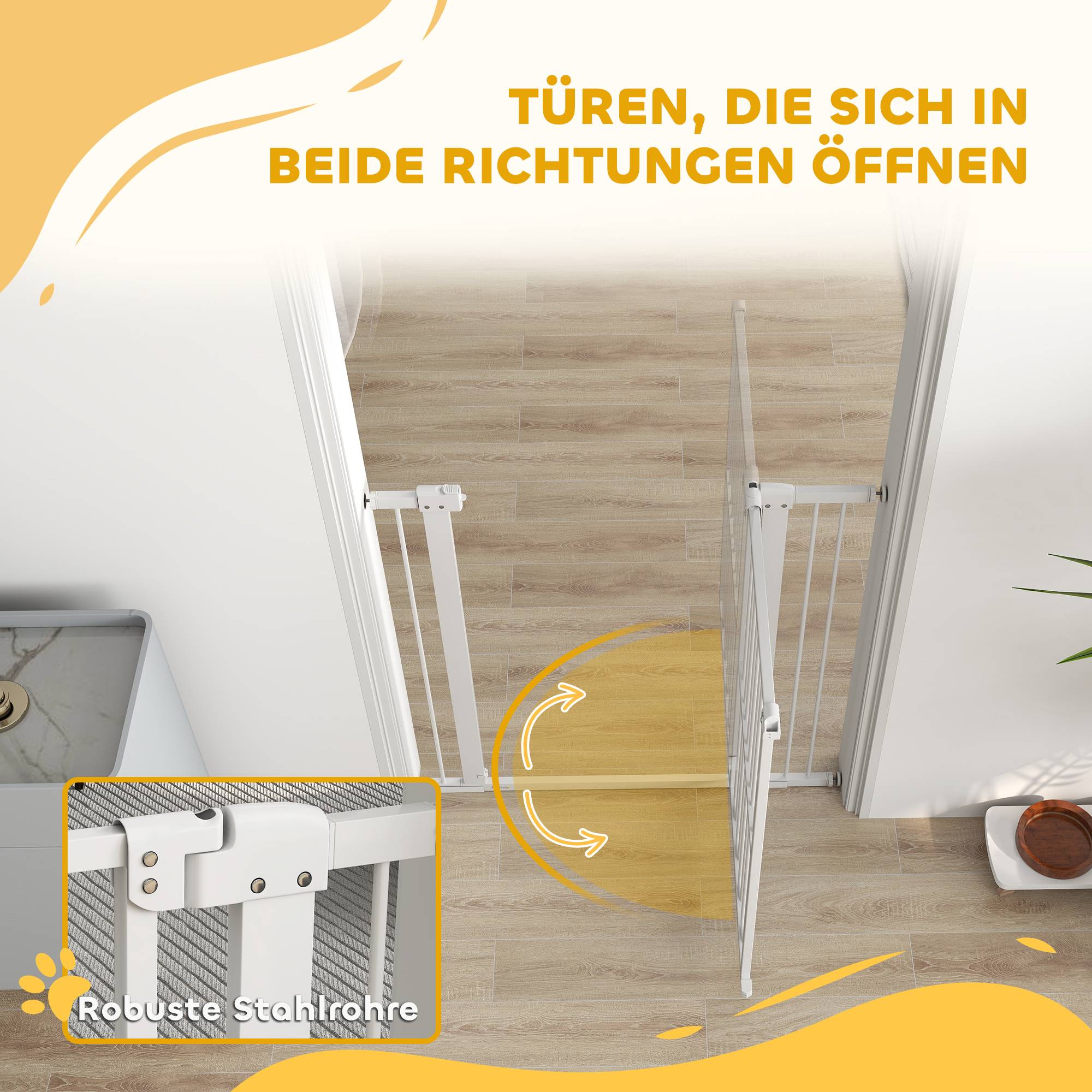Barrière de porte pour chien, 76-104 cm, sans perçage, barrière escalier - Image 9