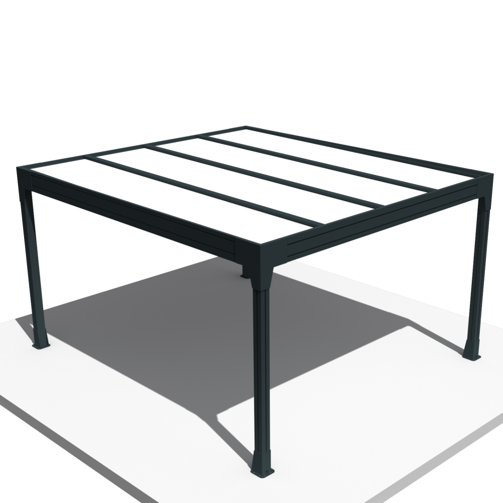 Carport HAPESIRE Isotoit® îlot 5,02x3,50m (Gris anthracite) - Alia Productions - Imagen 2