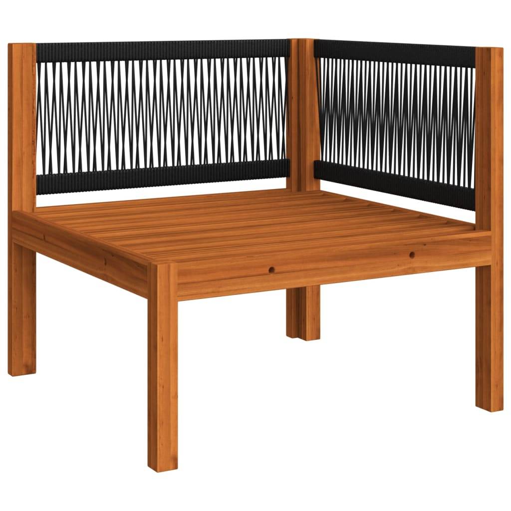 Helloshop26 - Salon de jardin meuble d'extérieur ensemble de mobilier 8 pièces avec coussins crème bois d'acacia solide - Imagen 4