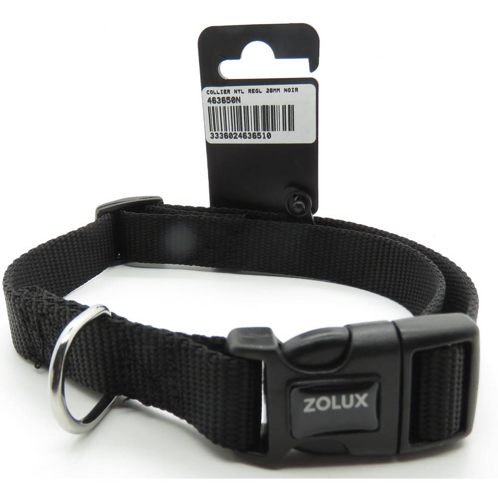 Zolux - collier nylon 40 - 50  cm x 20 mm noir pour chien. - Imagen 1