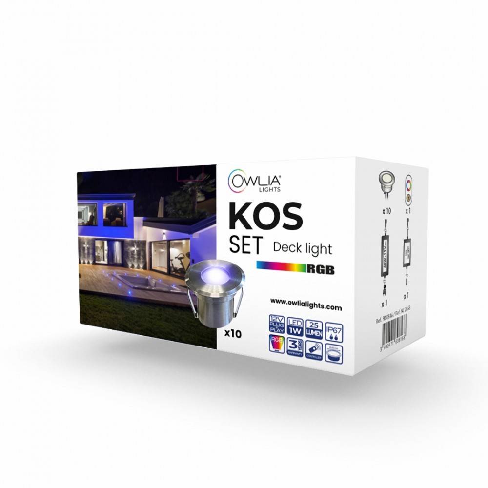 10 Spots LED à Encastrer - RGB - Telecommande - Transformateur 30W - KOS - Plug and Play - Dimmable - Imagen 5