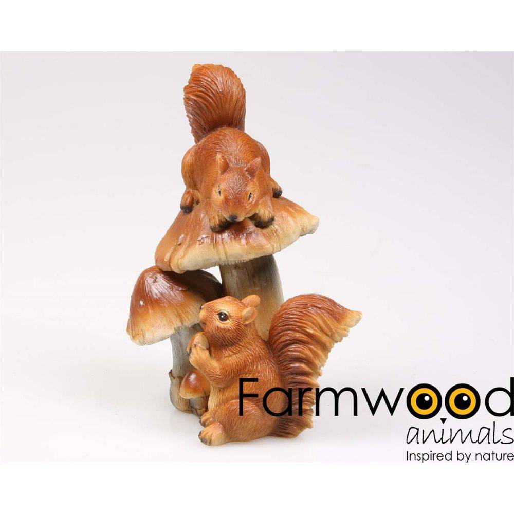 Farmwood Animals - Ecureuil rigolo en résine Champignon - Imagen 3