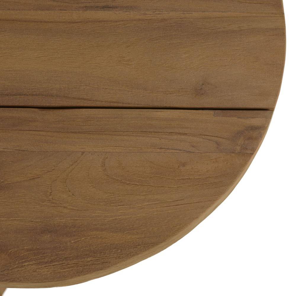 Macabane - KALLY - Table d'appoint ronde en bois de teck recyclé naturel D47cm - Image 3