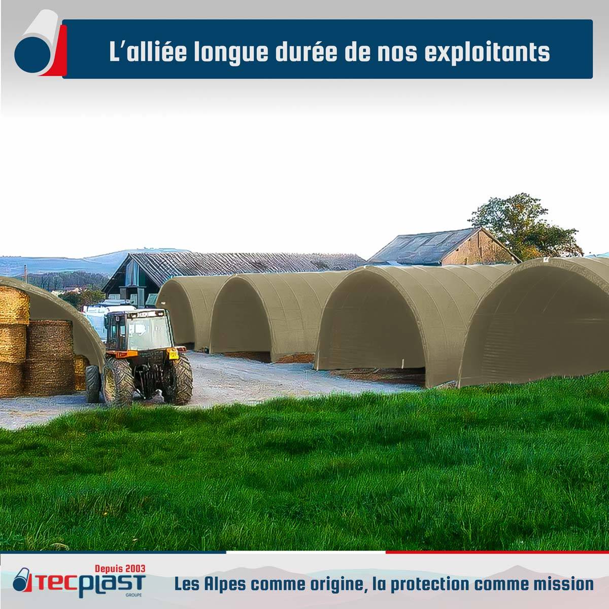 Tecplast - Bâche Tunnel agricole 2,5x3 m LP506TU Blanc Crème - Garantie 5 ans - Bâche PVC étanche pour Tunnel de stockage TECPLAST - Imagen 2