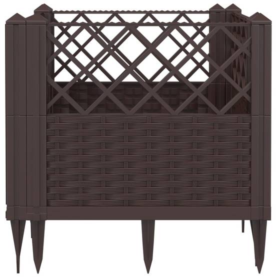 Jardinière avec Piquets PP Marron 43.5 x 43.5 x 43.5 cm - PANGIVO - Image 5