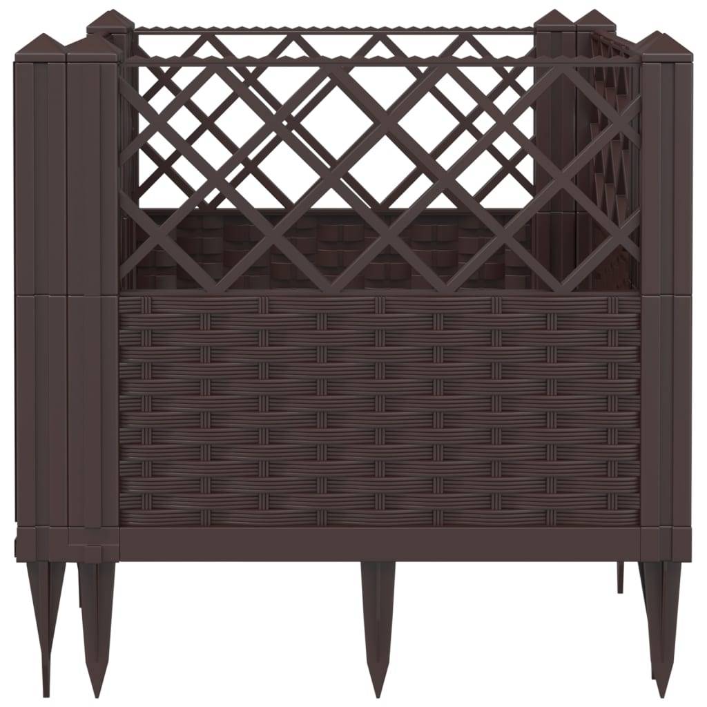 Jardinière avec Piquets PP Marron 43.5 x 43.5 x 43.5 cm - PANGIVO - Image 5
