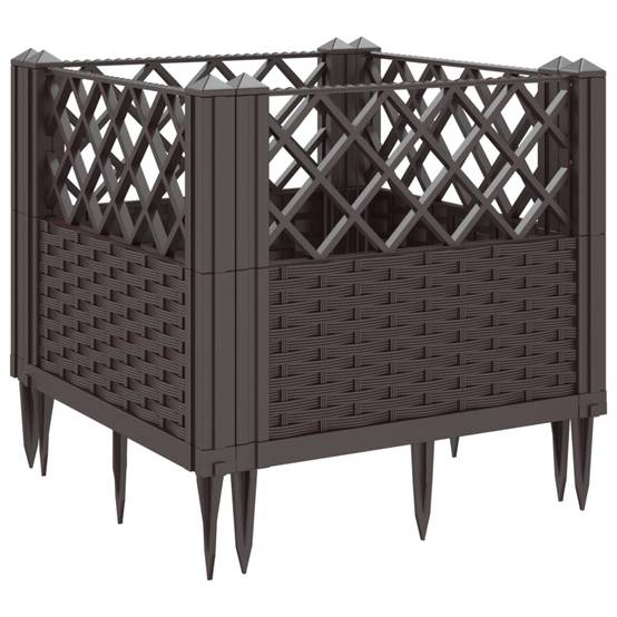 Jardinière avec Piquets PP Marron 43.5 x 43.5 x 43.5 cm - PANGIVO - Image 6