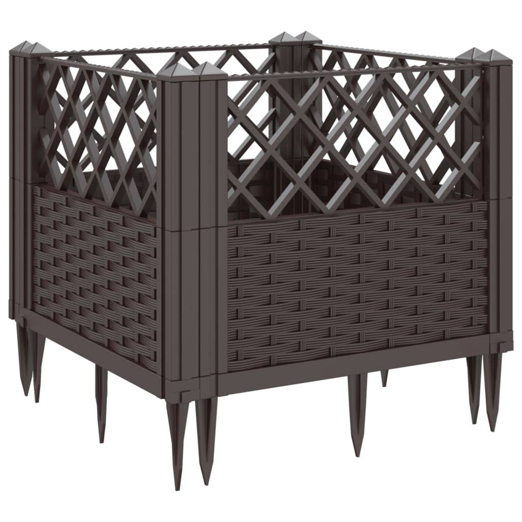 Jardinière avec Piquets PP Marron 43.5 x 43.5 x 43.5 cm - PANGIVO - Image 6