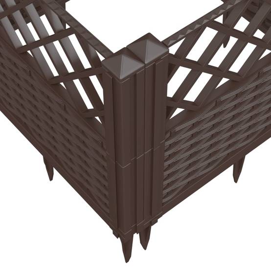 Jardinière avec Piquets PP Marron 43.5 x 43.5 x 43.5 cm - PANGIVO - Image 7