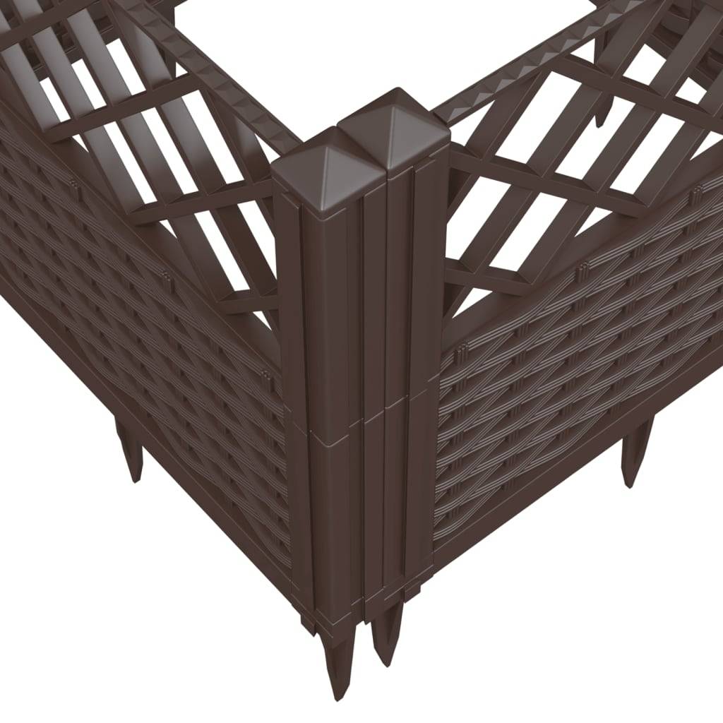 Jardinière avec Piquets PP Marron 43.5 x 43.5 x 43.5 cm - PANGIVO - Image 7