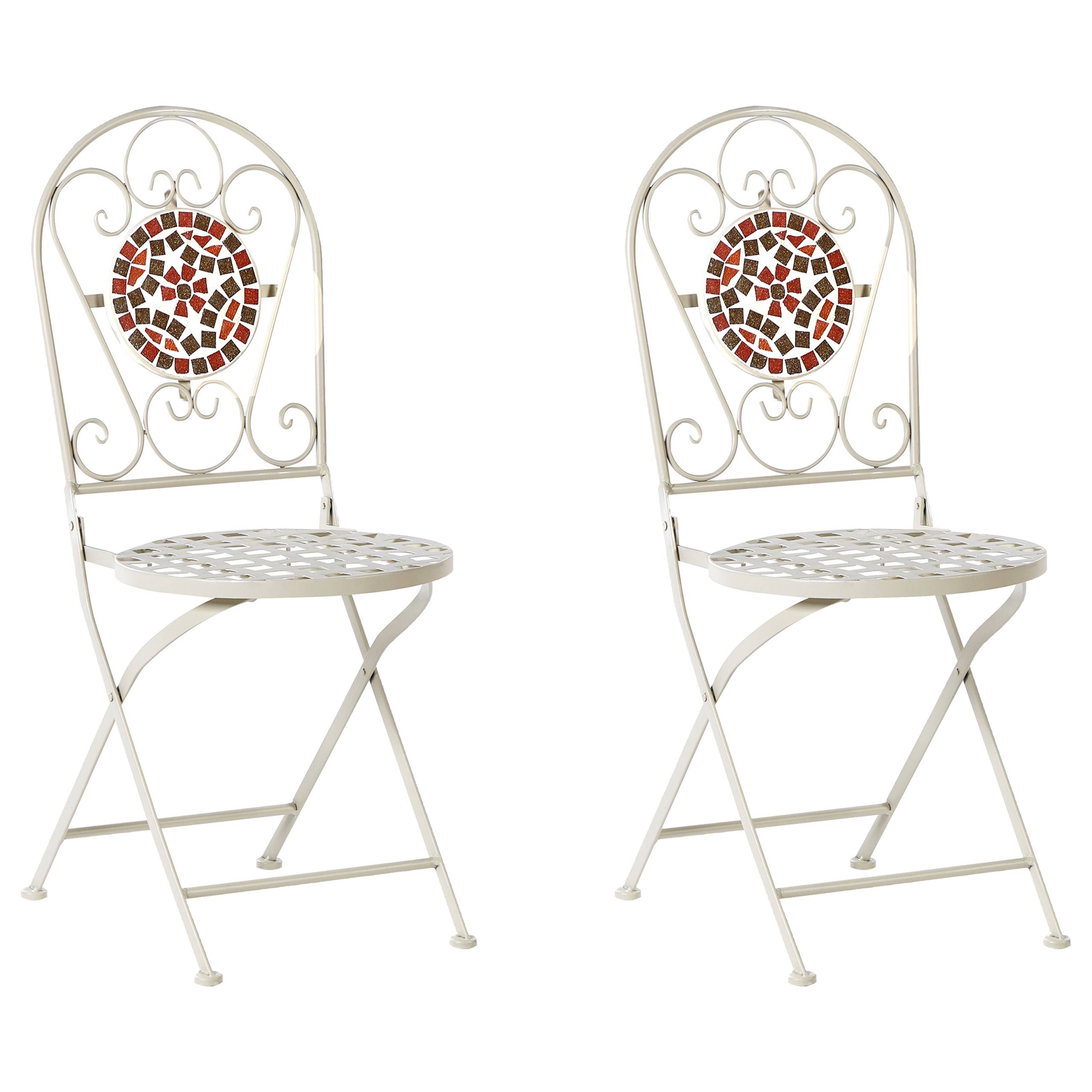 Beliani - Chaise de jardin Métal Blanc SPELLO - Beliani - Imagen 3