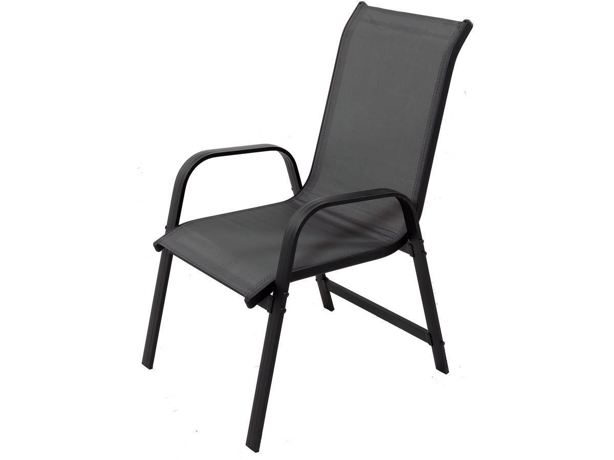 Habitat Et Jardin - Table Et Chaises De Jardin En Textilène "cordoba + Porto" 6 Personnes Gris Foncé -habitat Et Jardin - Imagen 3