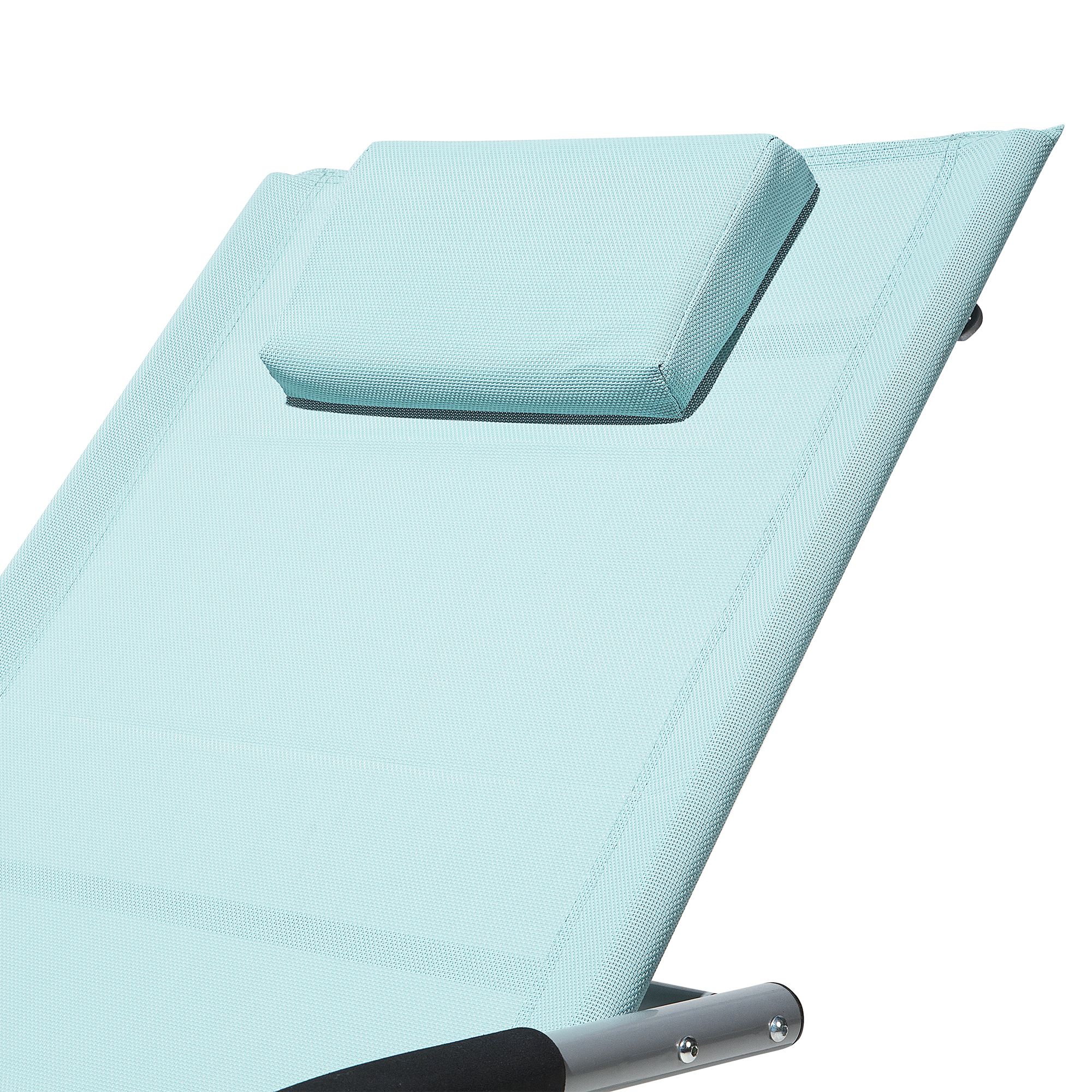 Beliani - Transat Bain de Soleil Fonction Bascule en Acier Noir et Textile Vert Menthe Matières Durables et Design Moderne pour Jardin ou Terrasse Beliani - Imagen 8