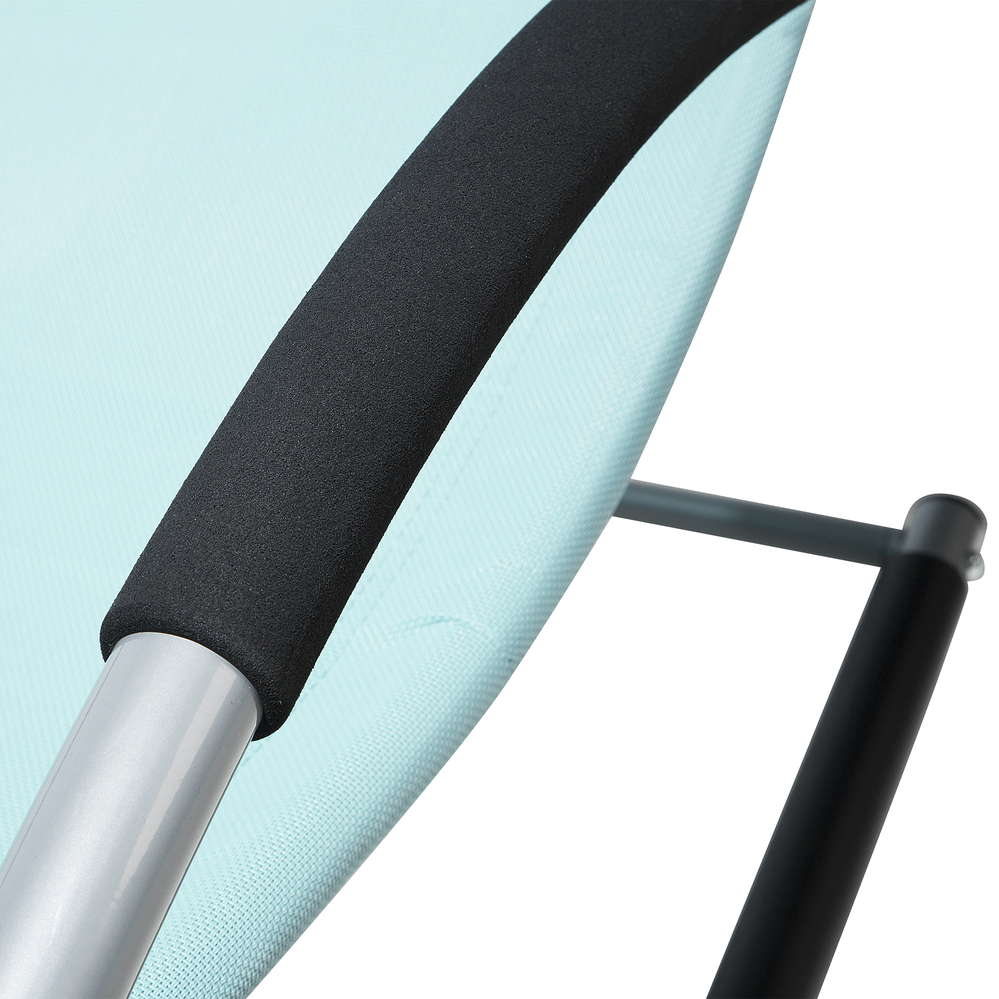 Beliani - Transat Bain de Soleil Fonction Bascule en Acier Noir et Textile Vert Menthe Matières Durables et Design Moderne pour Jardin ou Terrasse Beliani - Imagen 9