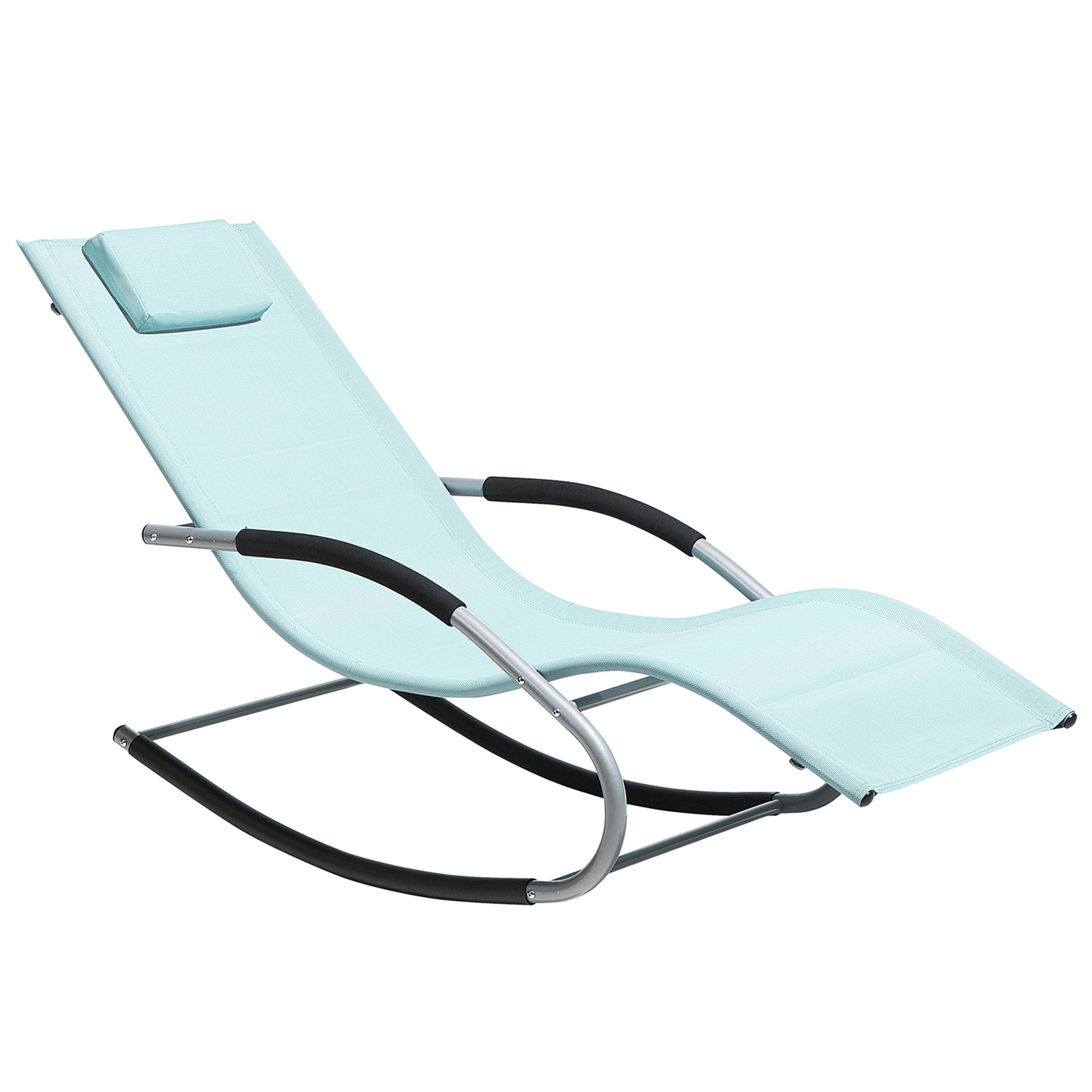 Beliani - Transat Bain de Soleil Fonction Bascule en Acier Noir et Textile Vert Menthe Matières Durables et Design Moderne pour Jardin ou Terrasse Beliani - Imagen 1