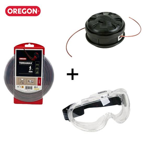 Oregon - Pack OREGON Fil Débroussailleuse TERRAMAX ø3mm, 44m + Tête Lightnin Load -130 mm + Masque de Sécurité - Image 1