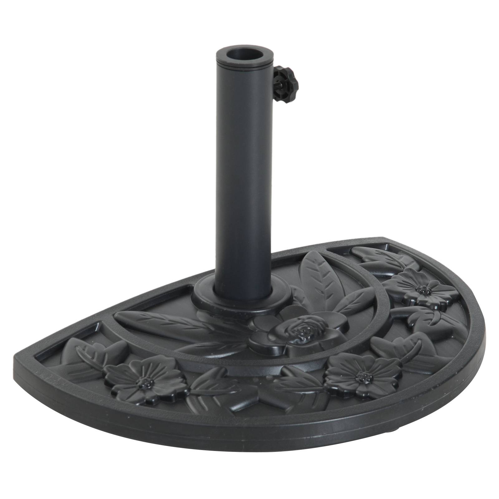 ComfortXL - Pied de Parasol Demi-Lune en Ciment 9 kg pour Balcon et Terrasse Mât Ø35/38/48mm Noir - ComfortXL Outdoor Living - Image 1