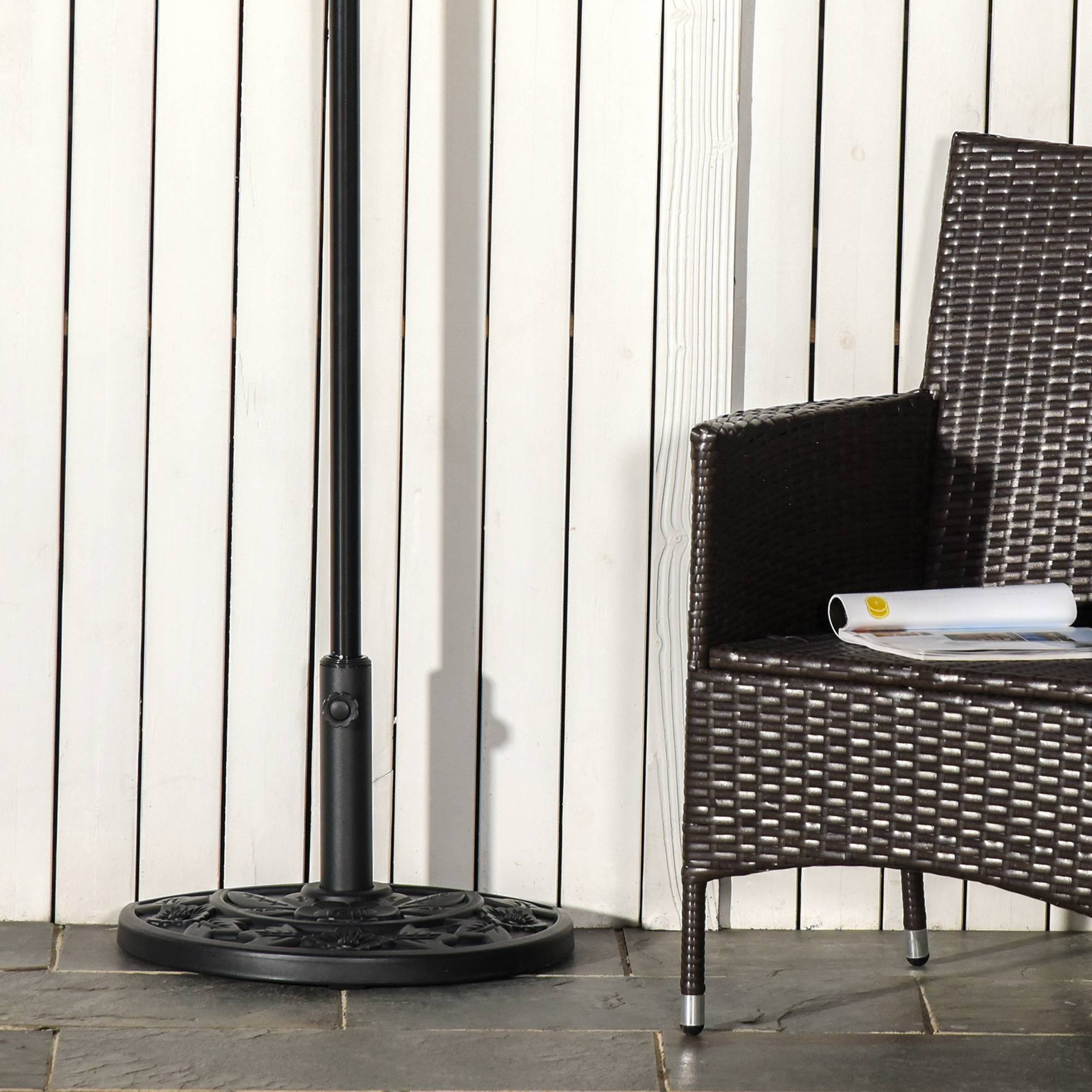 ComfortXL - Pied de Parasol Demi-Lune en Ciment 9 kg pour Balcon et Terrasse Mât Ø35/38/48mm Noir - ComfortXL Outdoor Living - Image 10