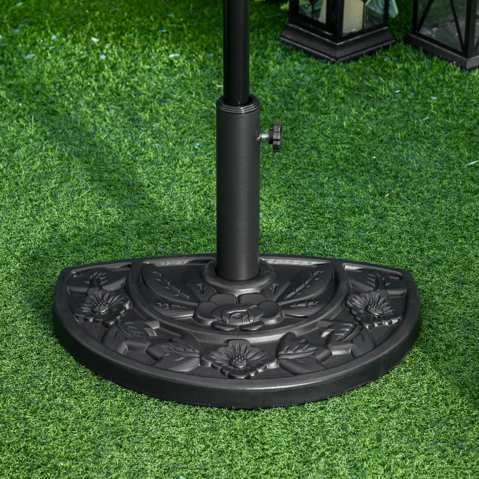 ComfortXL - Pied de Parasol Demi-Lune en Ciment 9 kg pour Balcon et Terrasse Mât Ø35/38/48mm Noir - ComfortXL Outdoor Living - Image 4