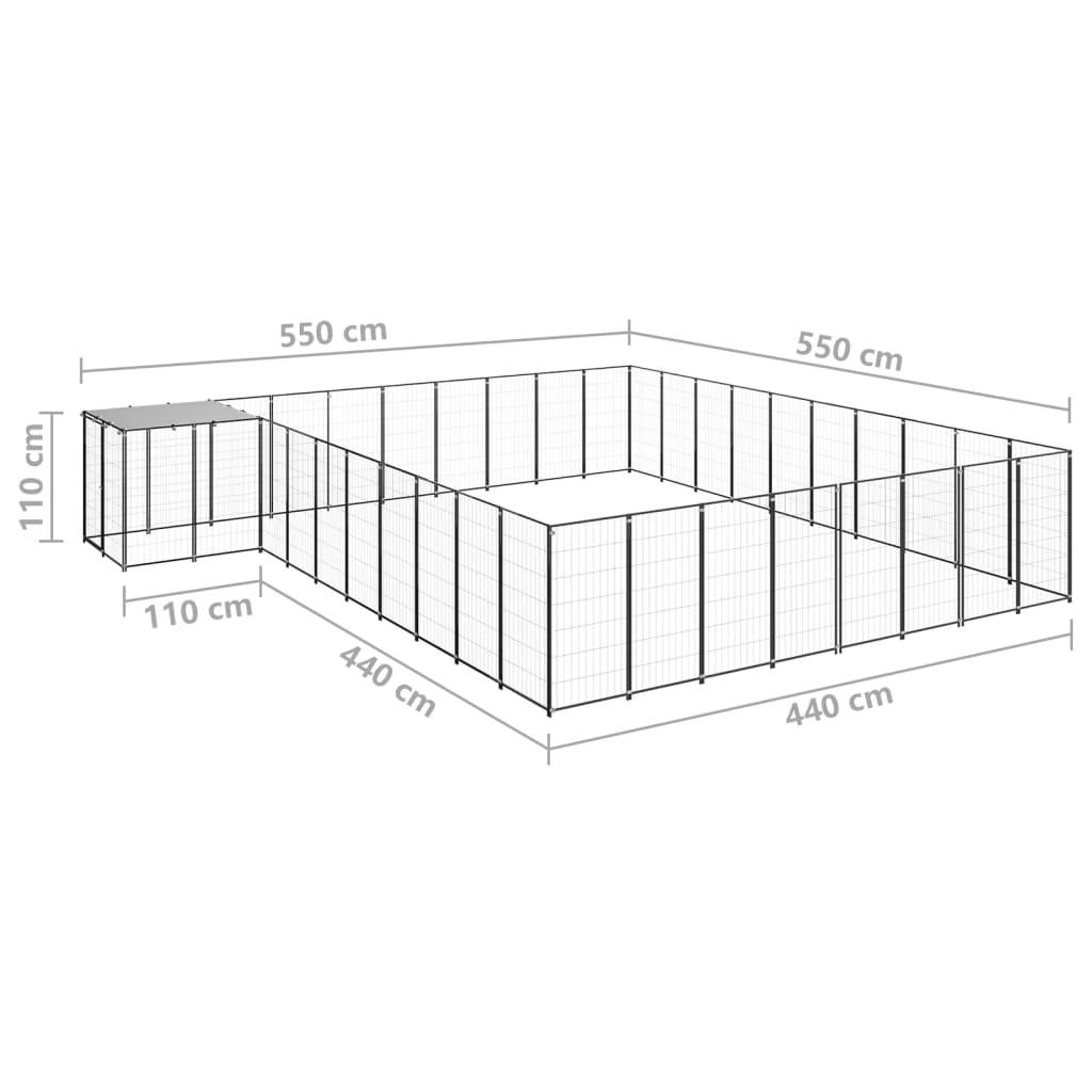 Vidaxl - Chenil Noir 25,41 m² Acier vidaXL 3082240 - Imagen 3