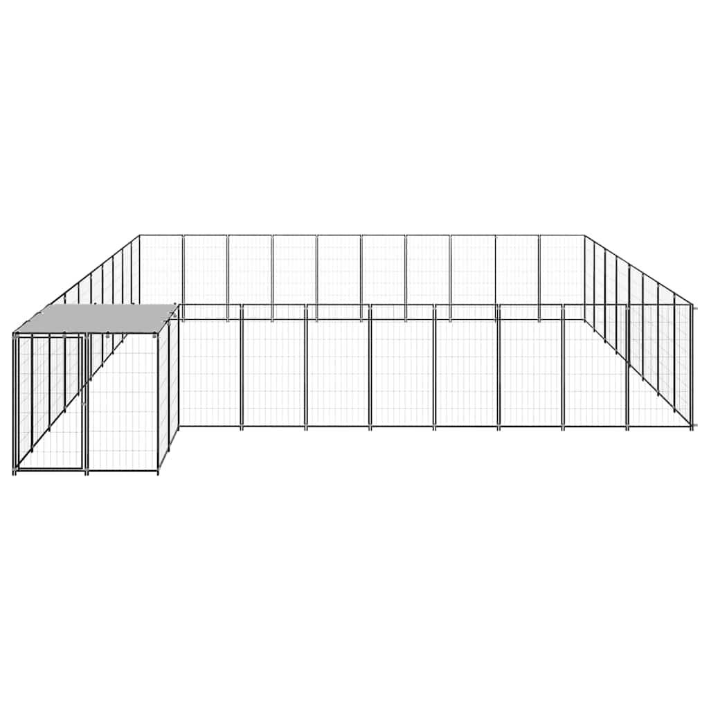 Vidaxl - Chenil Noir 25,41 m² Acier vidaXL 3082240 - Imagen 7
