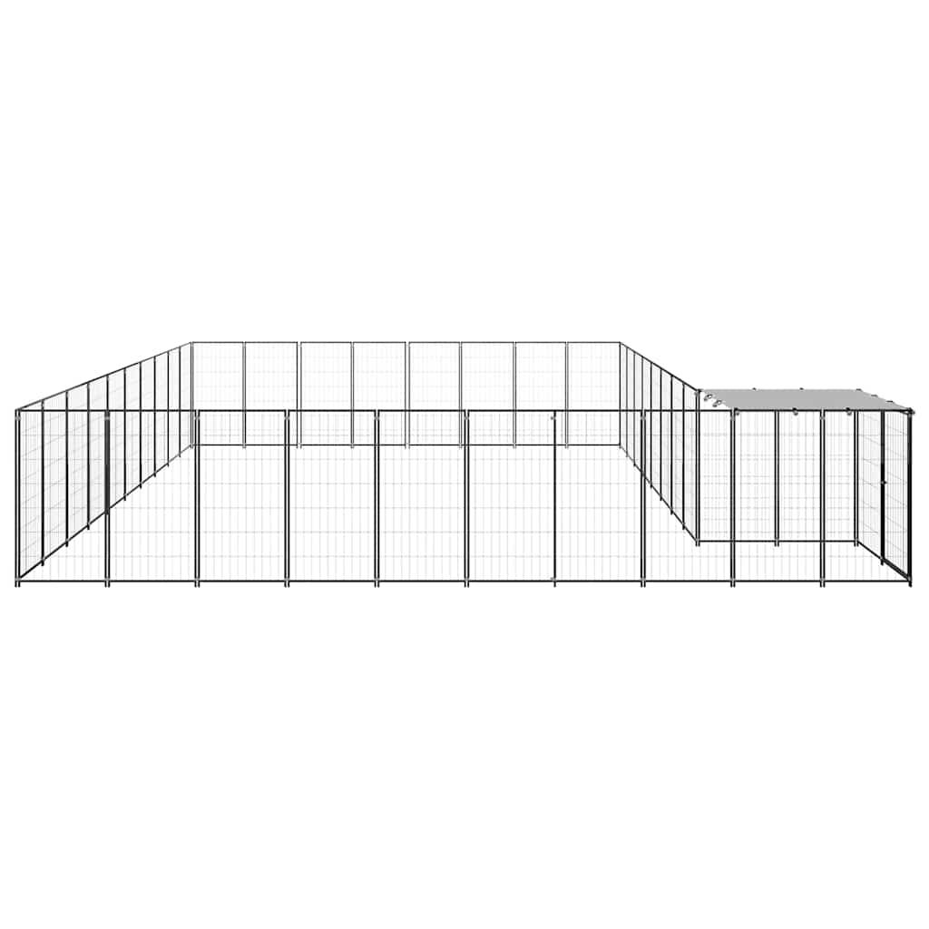 Vidaxl - Chenil Noir 25,41 m² Acier vidaXL 3082240 - Imagen 5