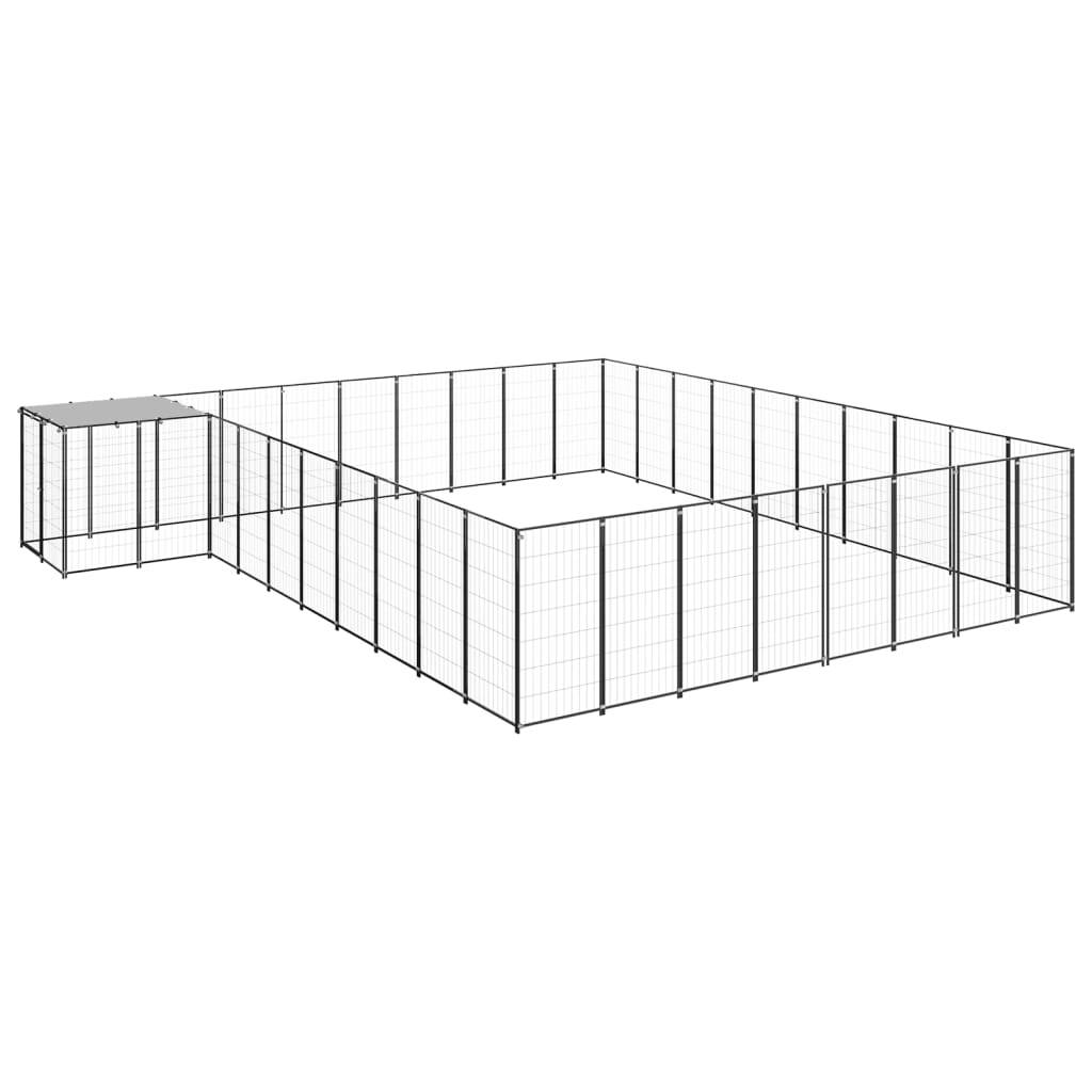 Vidaxl - Chenil Noir 25,41 m² Acier vidaXL 3082240 - Imagen 2