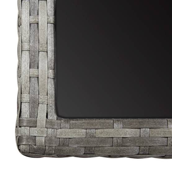 PANGIVO - Table de jardin Verre et Résine tressée Anthracite 110 x 53 x 72 cm - PANGIVO - Image 5