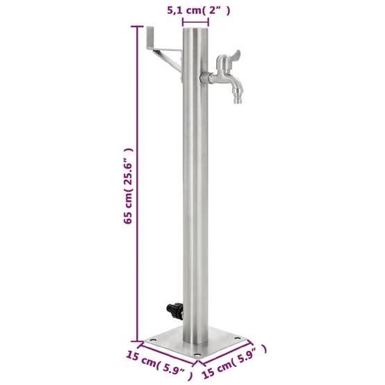 PANGIVO - Colonne à eau acier inoxydable argenté 15 x 15 x 65 cm, poids:2.62kg - PANGIVO - Image 8