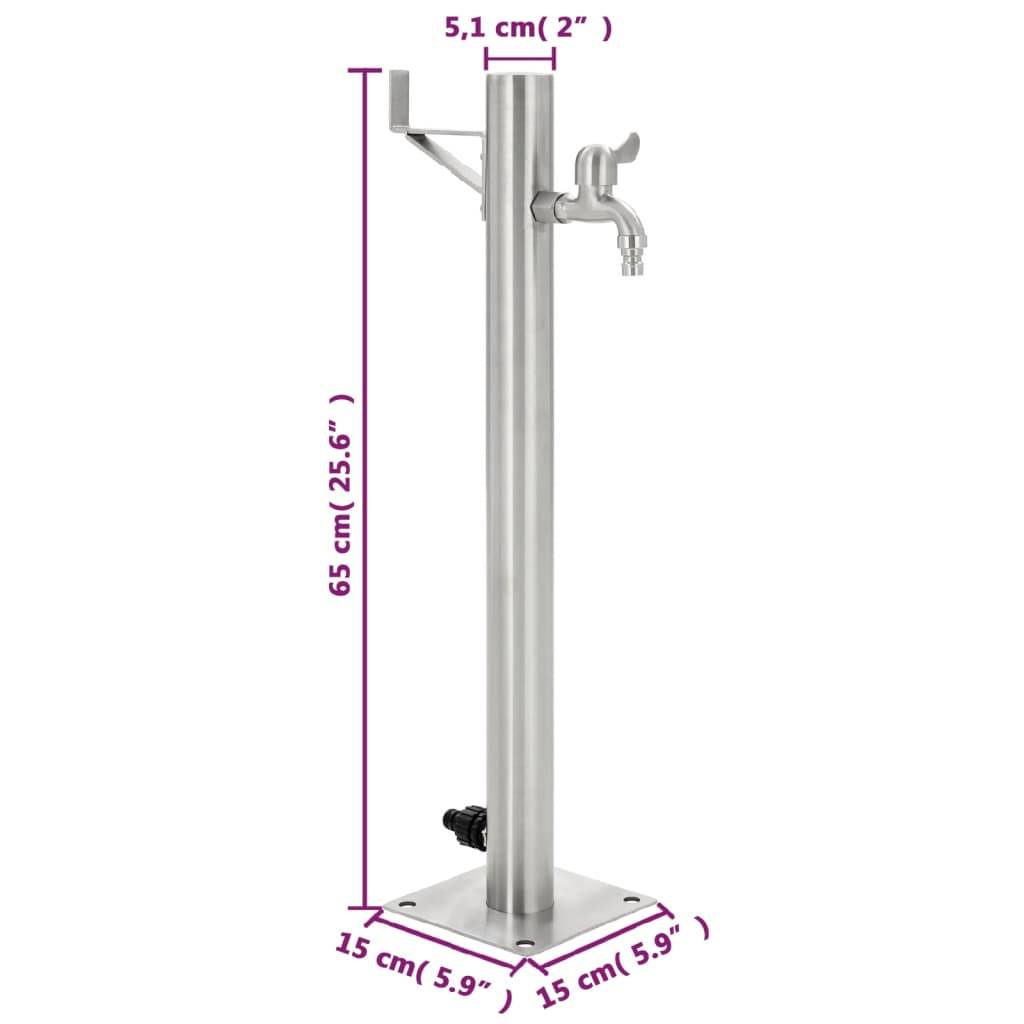PANGIVO - Colonne à eau acier inoxydable argenté 15 x 15 x 65 cm, poids:2.62kg - PANGIVO - Image 8