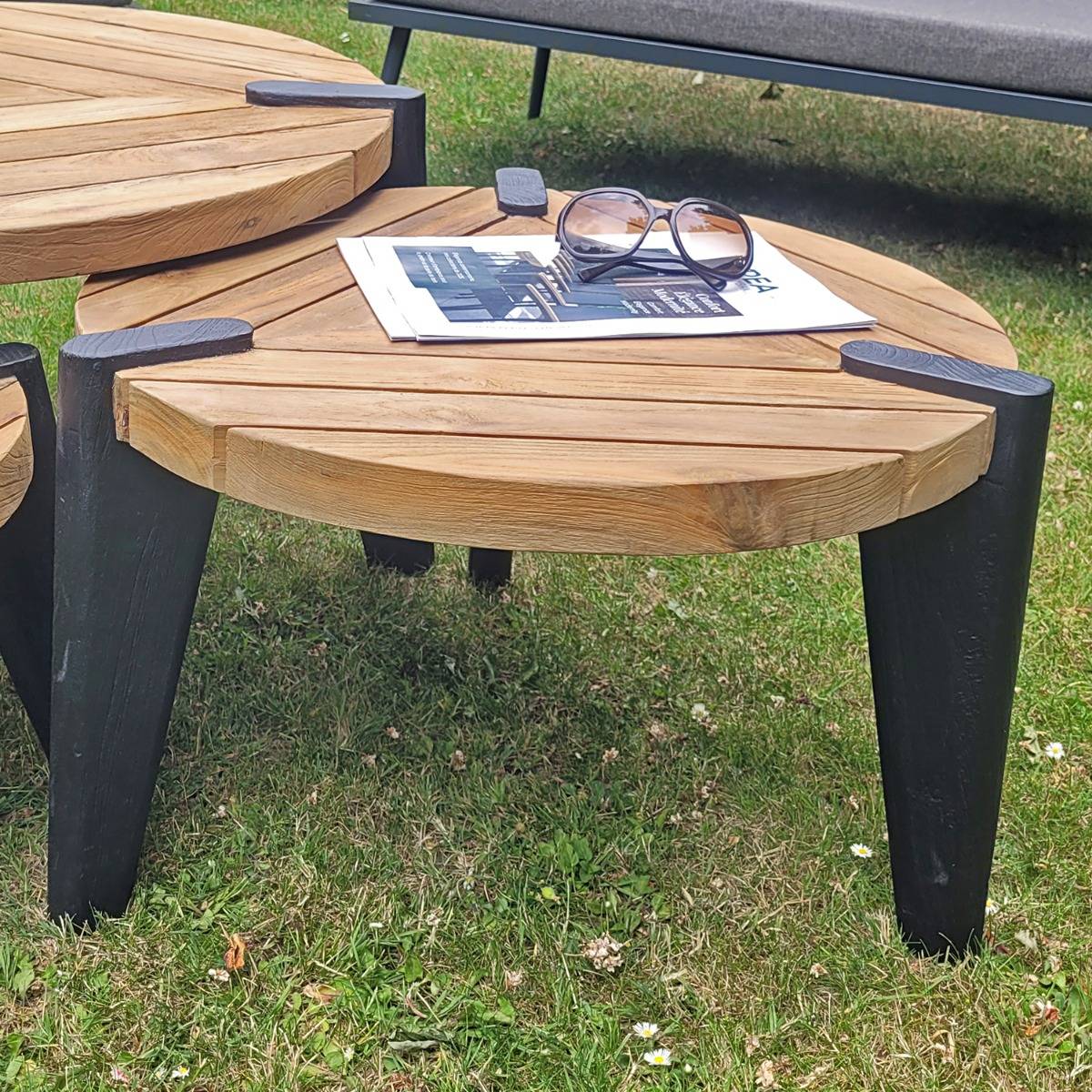Table basse en teck recyclé 60 cm, Carmen - Gecko Jardin - Imagen 1