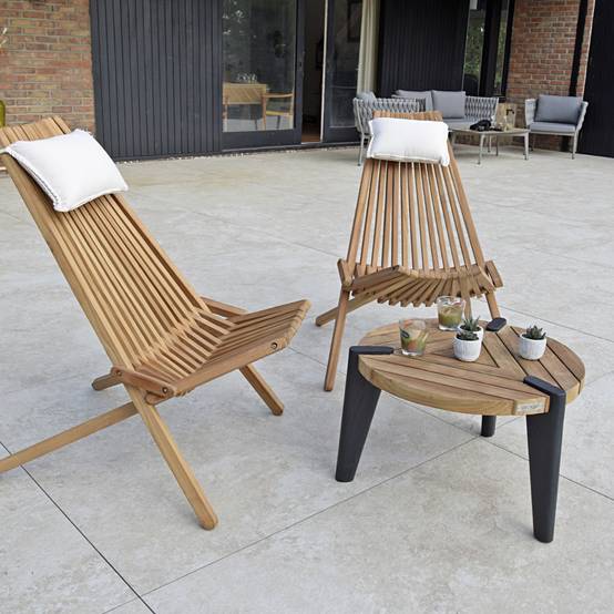 Table basse en teck recyclé 60 cm, Carmen - Gecko Jardin - Imagen 5