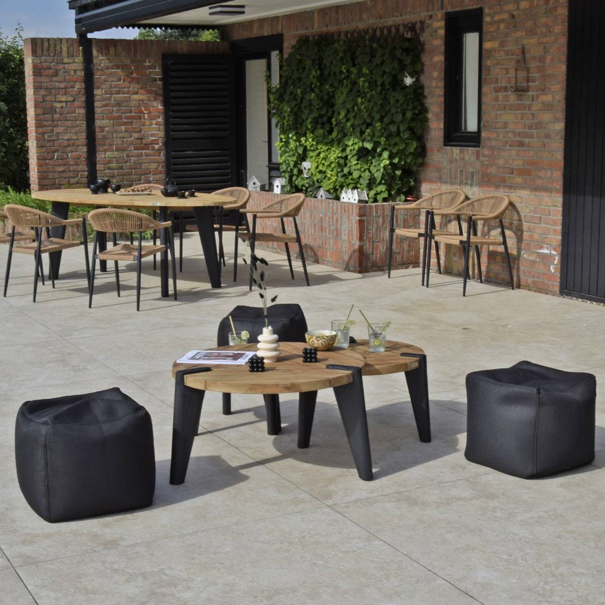 Table basse en teck recyclé 60 cm, Carmen - Gecko Jardin - Imagen 7