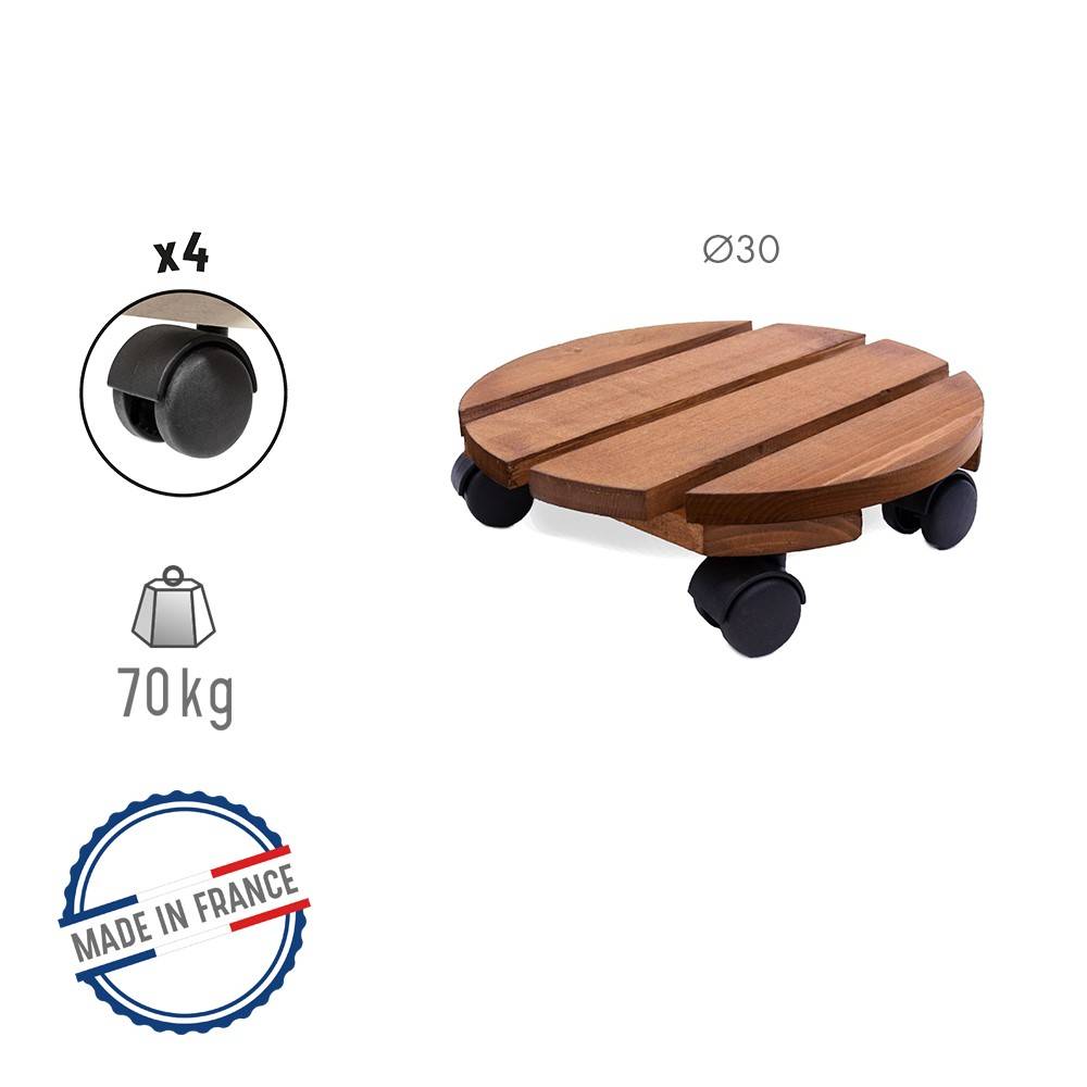 Louis Moulin - Roule-plante en bois rond naturel "Basics" 30 cm Louis Moulin - Imagen 2