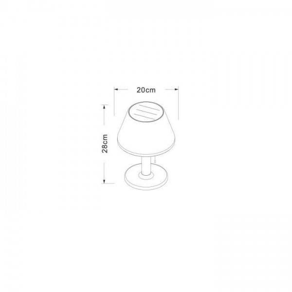 Lampe de table solaire G2 tres éclairante - GALIX - 100 Lumens - Plastique et tube en inox - Image 4