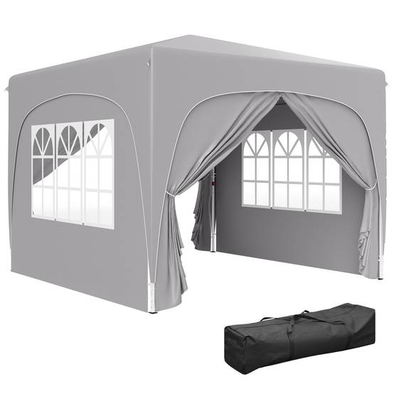 ComfortXL - Tonnelle pliante métal tissu Oxford jardin protection UV hauteur réglable 3x3m gris clair - ComfortXL Outdoor Living - Image 1
