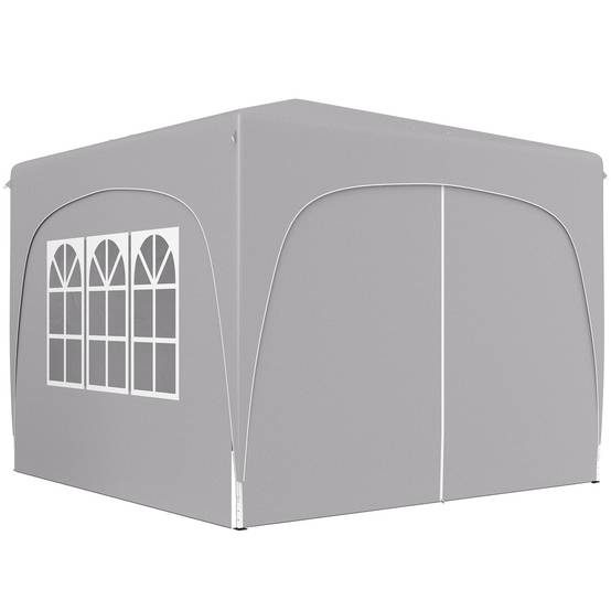 ComfortXL - Tonnelle pliante métal tissu Oxford jardin protection UV hauteur réglable 3x3m gris clair - ComfortXL Outdoor Living - Image 2