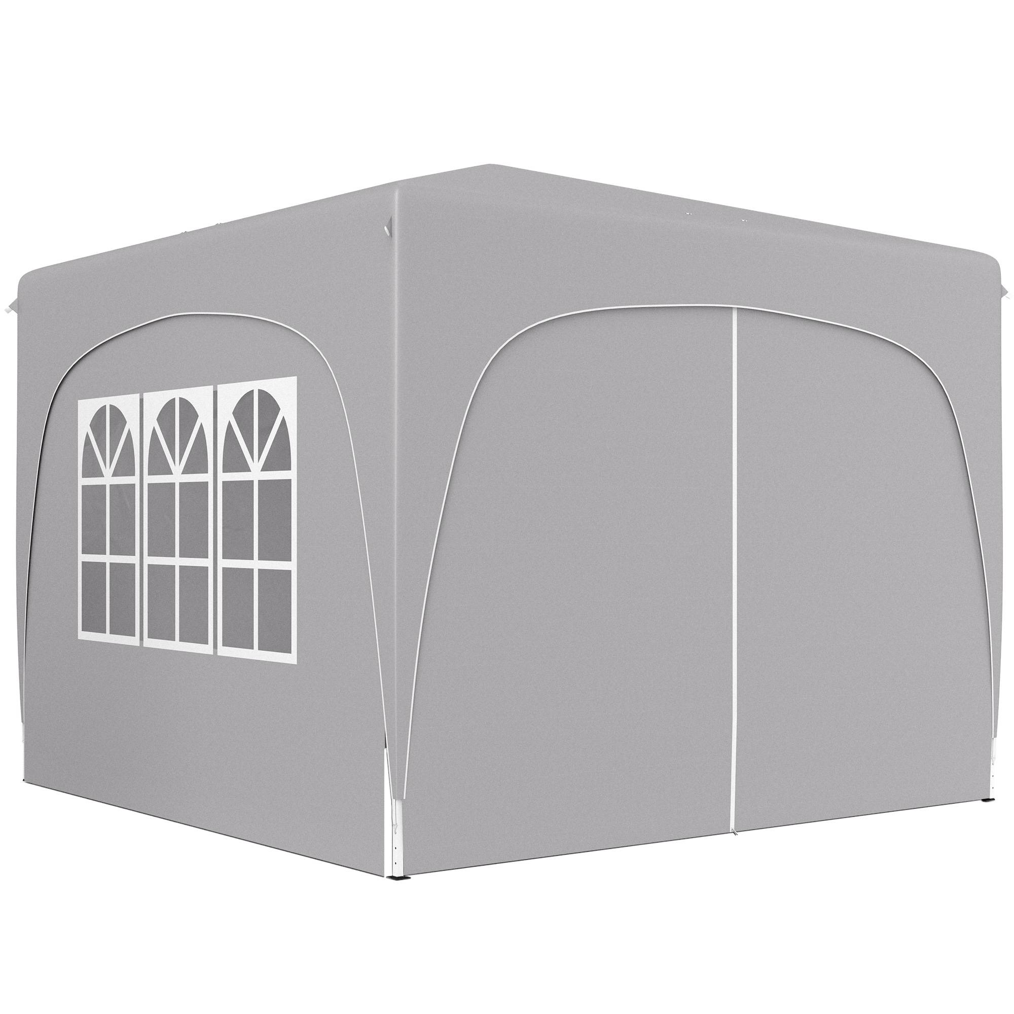 ComfortXL - Tonnelle pliante métal tissu Oxford jardin protection UV hauteur réglable 3x3m gris clair - ComfortXL Outdoor Living - Image 2