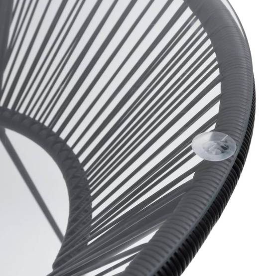 Salon de Jardin 5p Rotin PVC Rond Table Ronde Ø70cm Extérieur Noir – ComfortXL Outdoor Living - Image 5