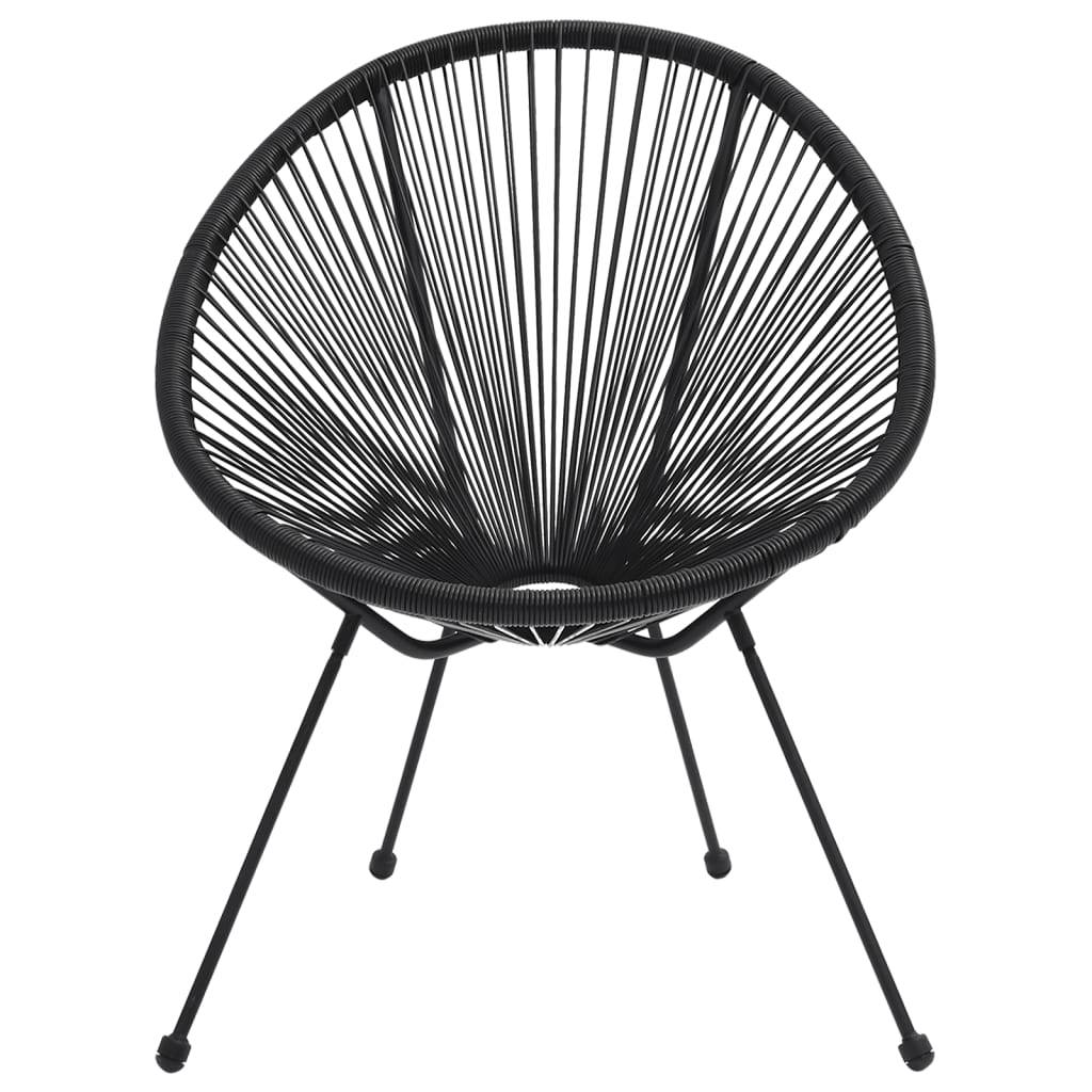 Salon de Jardin 5p Rotin PVC Rond Table Ronde Ø70cm Extérieur Noir – ComfortXL Outdoor Living - Image 7