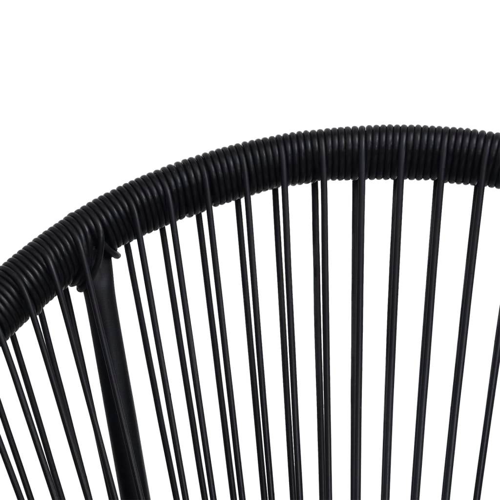 Salon de Jardin 5p Rotin PVC Rond Table Ronde Ø70cm Extérieur Noir – ComfortXL Outdoor Living - Image 9