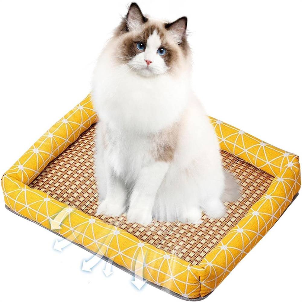 Tapis rafraîchissant en rotin pour chat, matériau respirant, facile à nettoyer Lytech