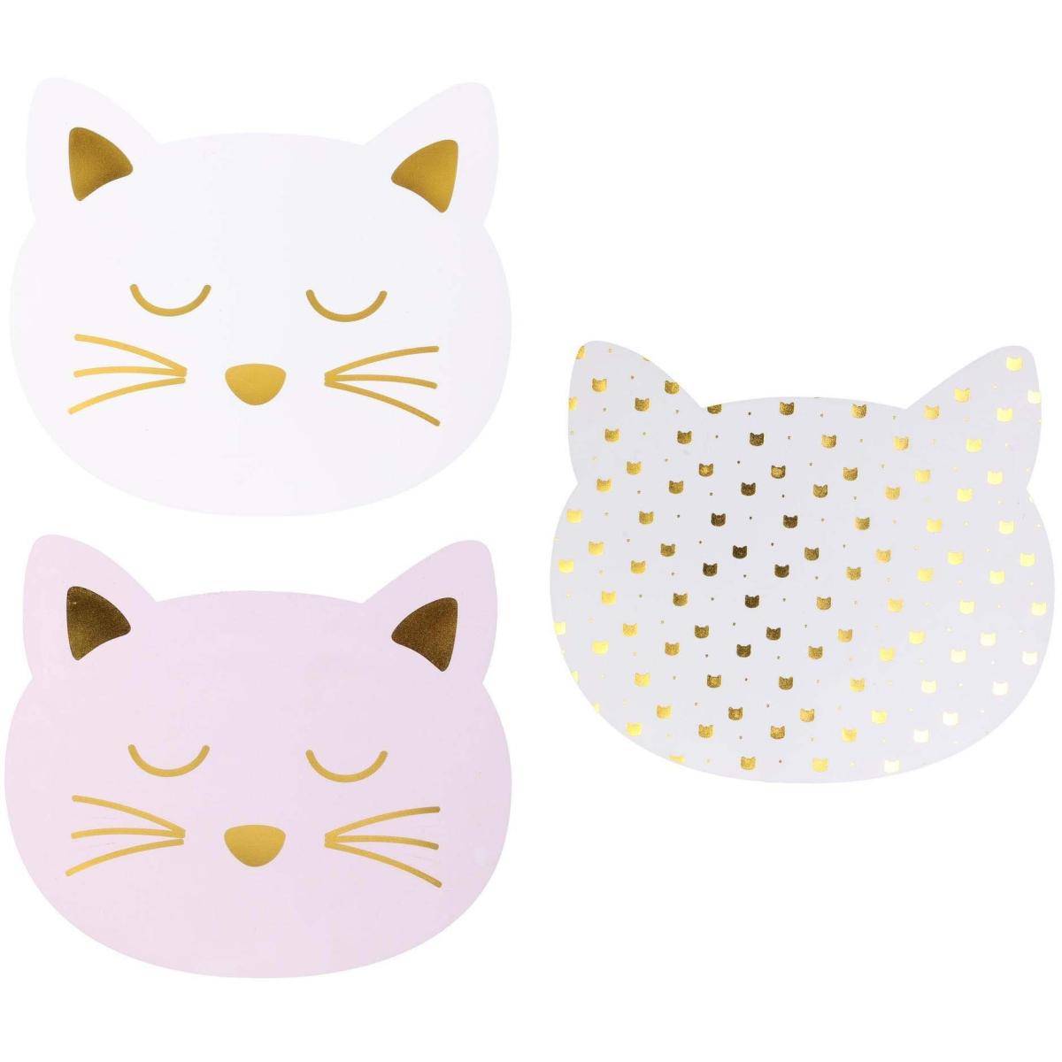 The Concept Factory - Set de table en PVC Chat (Lot de 3) - Imagen 1