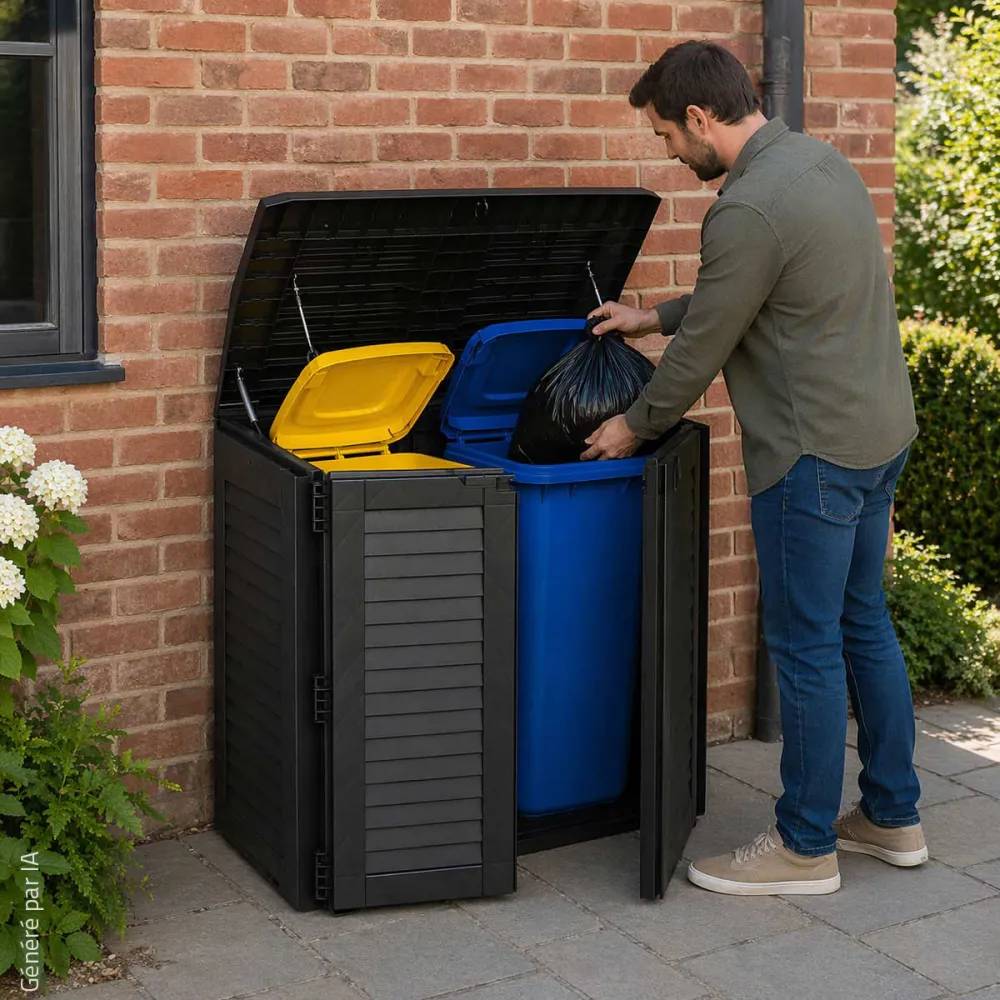 Coffre de rangement plastique 2 portes H110 - Image 10