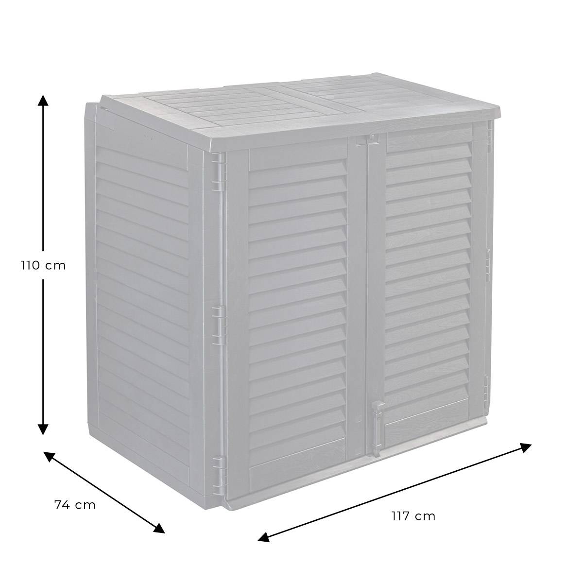 Coffre de rangement plastique 2 portes H110 - Imagen 5