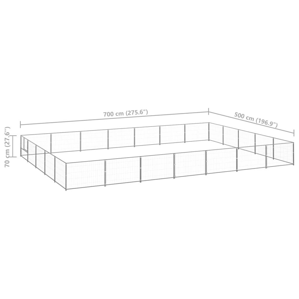 Vidaxl - Chenil Argenté 35 m² Acier vidaXL 3082165 - Imagen 3