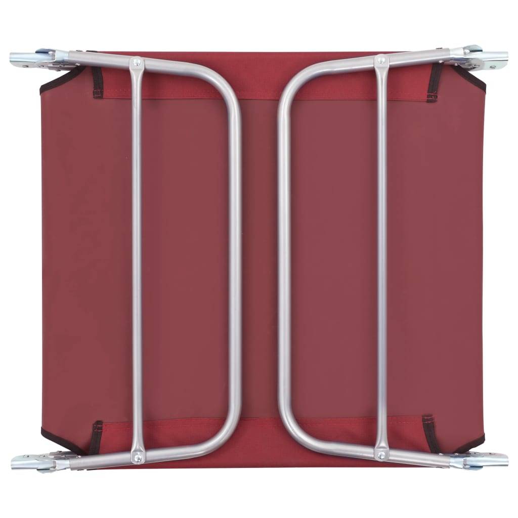 Helloshop26 - Lot de deux chaises longues pliables acier et tissu rouge - Imagen 9