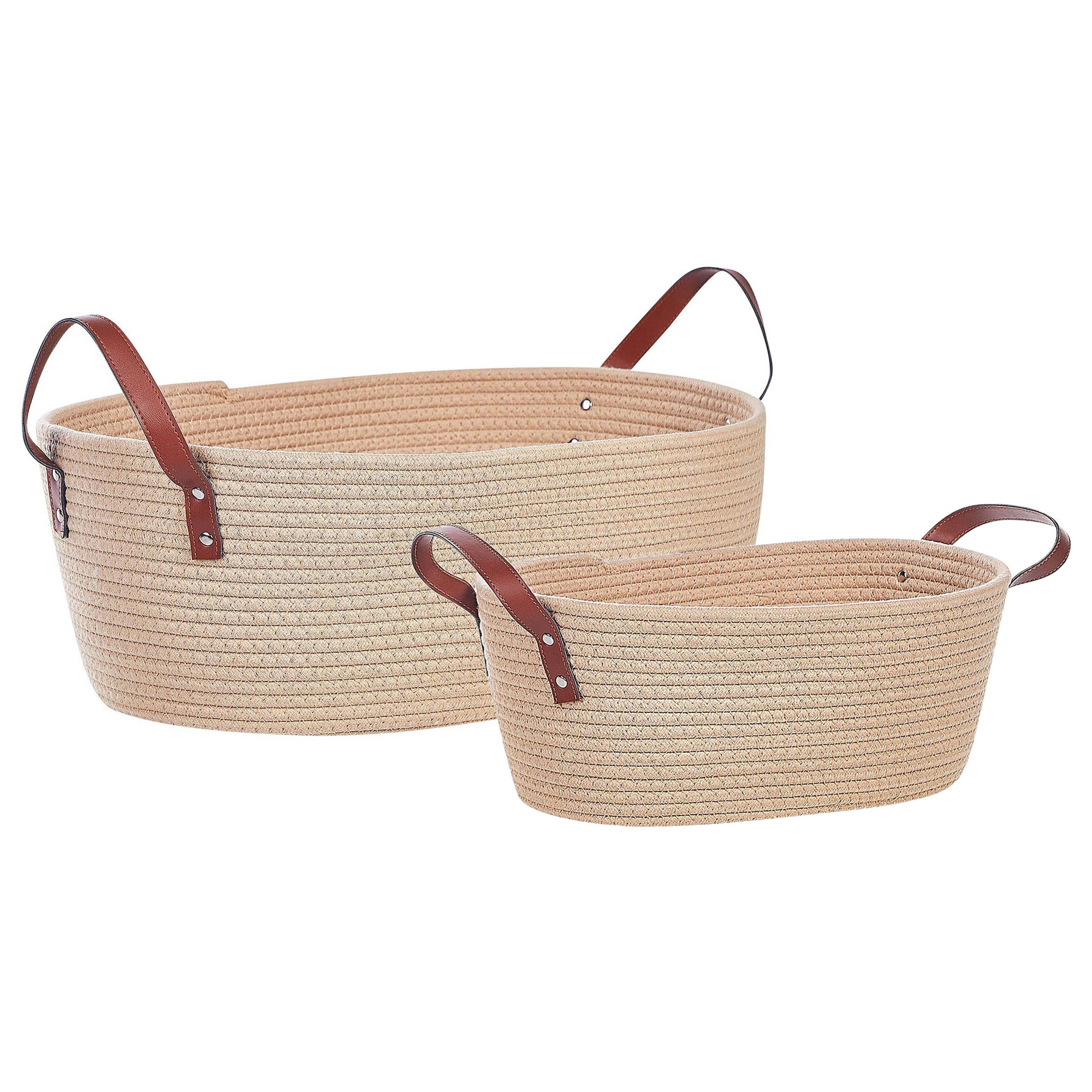 Beliani - Corbeille Coton Beige clair GISSAR - Beliani - Imagen 2