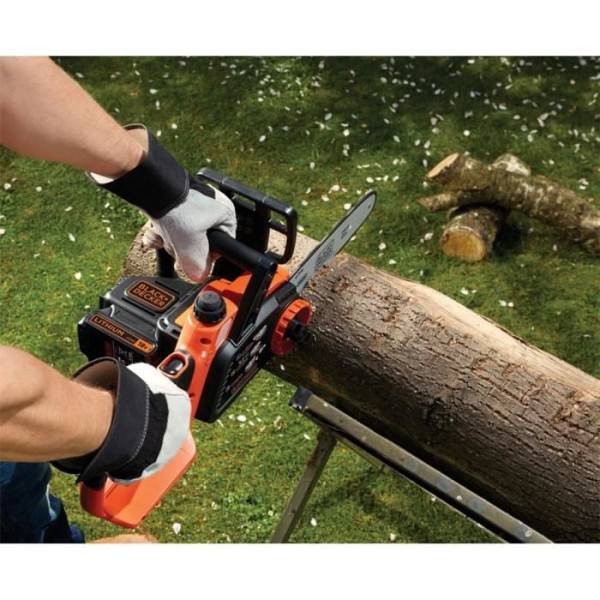 Tronçonneuse sans fil BLACK+DECKER GKC1825LB-XJ 18V 25 cm - Pignons métalliques - Lubrification semi-automatique - Image 2